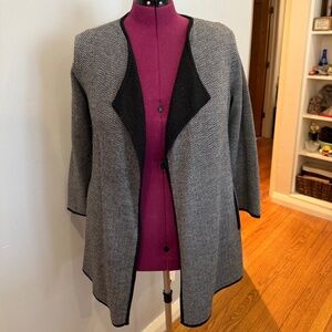 Merino wool herringbone cardigan